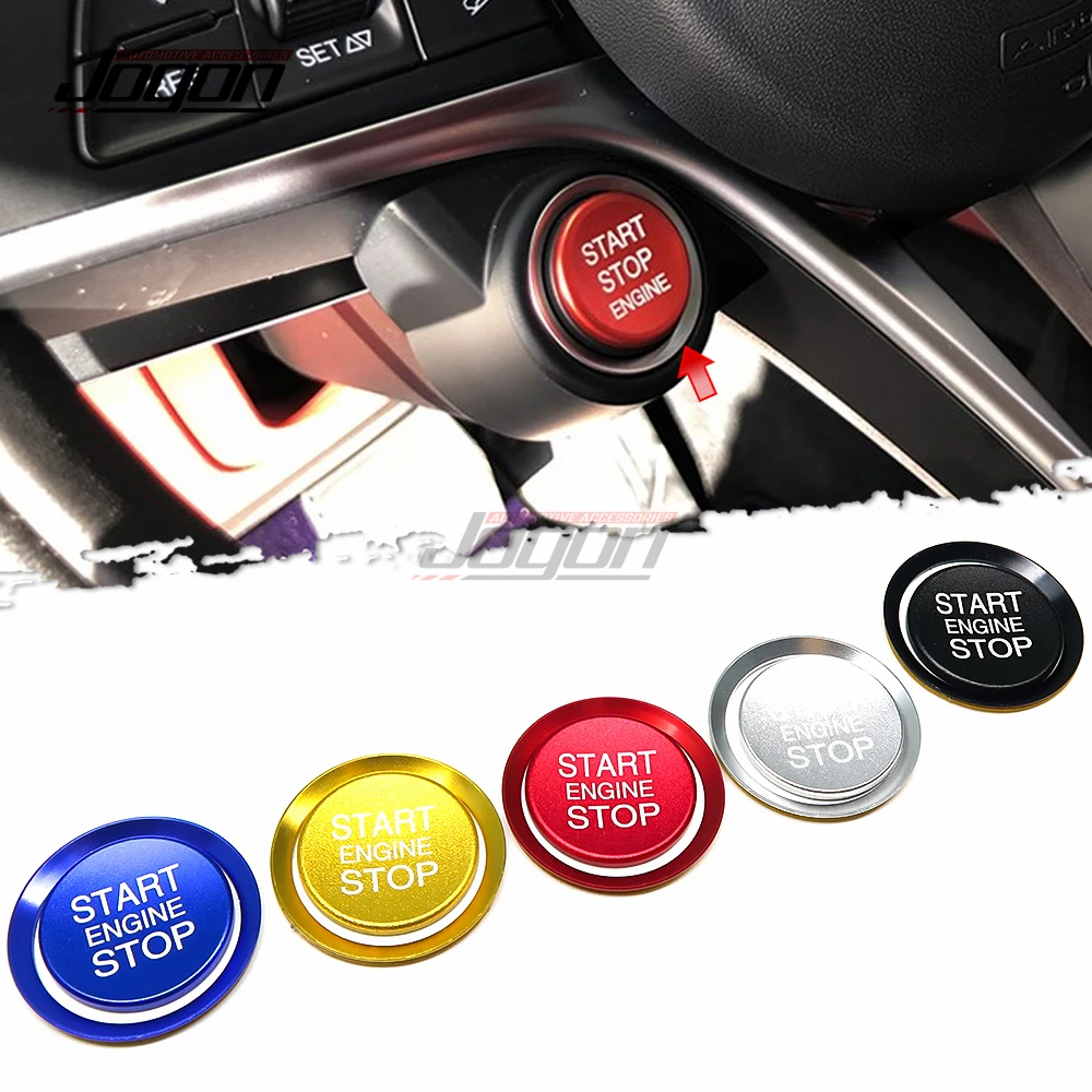 Car Interior Engine Start Stop Pulsante Interruttore Anello Copertura Trim Auto Per Alfa Romeo Mito 147 156 Giulietta Stelvio 2010-2021