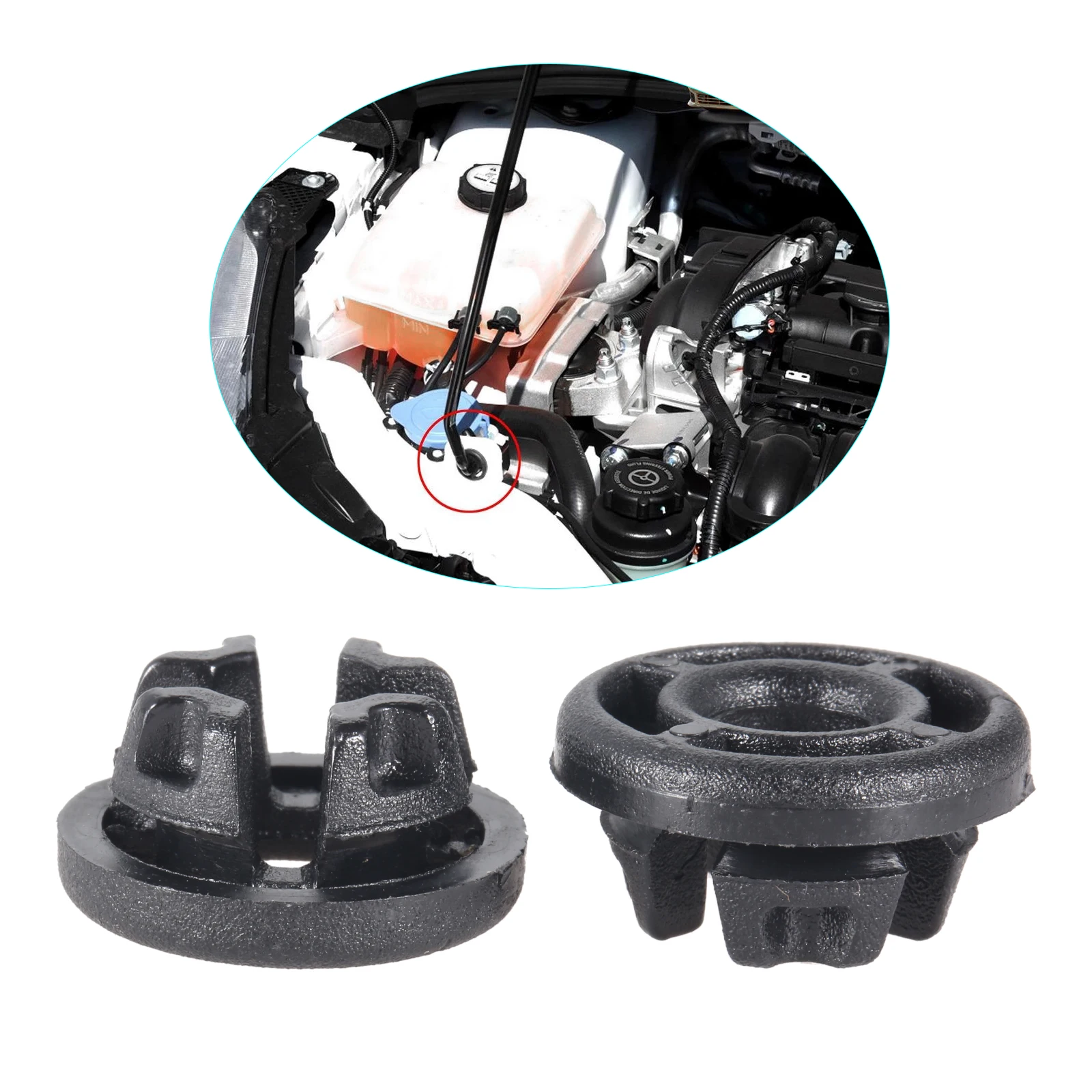 2Pcs Car Hood Bonnet Rod Support Prop Grommet Clip Per Ford S-Max Escape Mondeo Mk4 Fusion Focus C-Max Hybrid Energi