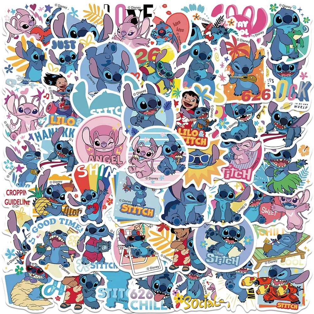 50Pcs Cartoon Disney Stickers Funny Anime Alien Monster Stitch Stickers Per Laptop Bottiglia D'Acqua Bagagli Decalcomanie Impermeabili