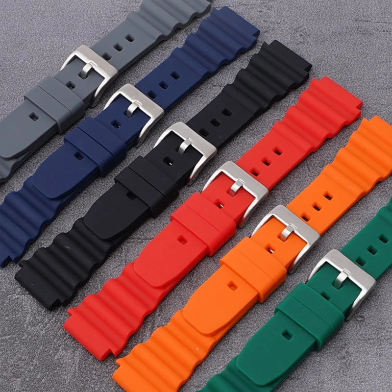 Cinturino In Silicone Da 20Mm 22Mm Per Seiko Marine Master Skx007 Muslimycitizen Diving Sport Cinturino Da Polso Impermeabile Cinturino Da Polso
