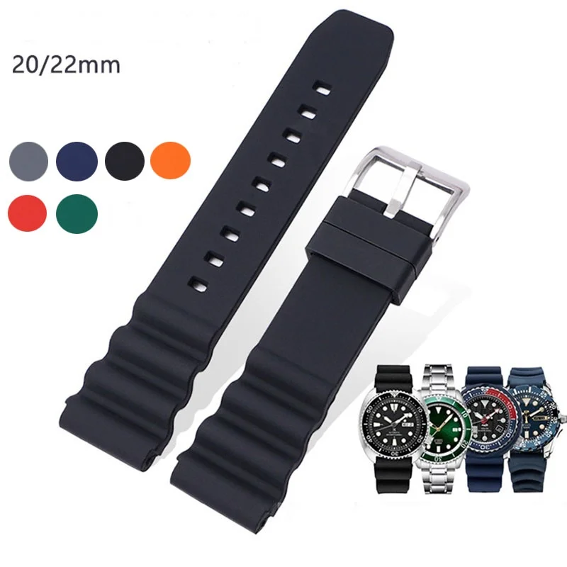 Sostituzione Cinturino In Silicone Per Seiko Marine Master Skx007 Srp777J1 Citizen 20Mm 22Mm Cinturino Da Polso Sportivo Subacqueo Cinturino Da Polso