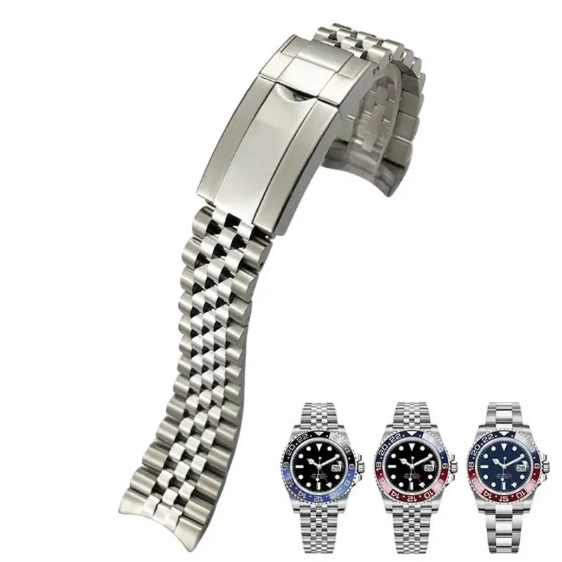 Pcavo 20Mm 904L Cinturino In Acciaio Inossidabile Solido Per Cinturino Rolex Gmt Master Ii Cinturino Da Polso Bracciale Jubilee Con Ostrica