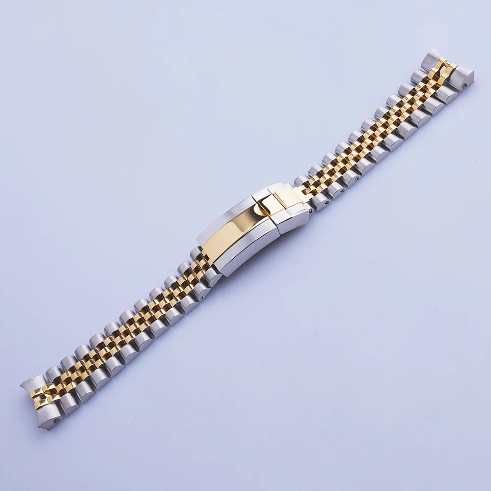 20Mm Argento Oro In Acciaio Inossidabile Di Ricambio Cinturino Da Polso Braccialetto Jubilee Con Chiusura Oyster Per Rolex Gmt Master Ii Cinturino