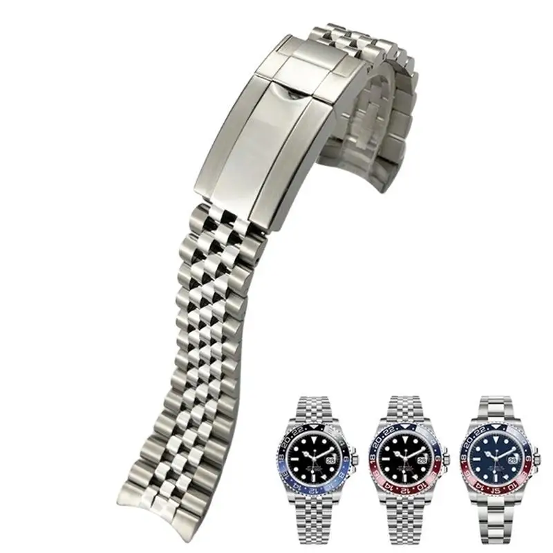 Pcavo 20Mm 904L Cinturino In Acciaio Inossidabile Solido Per Cinturino Rolex Gmt Master Ii Cinturino Da Polso Bracciale Jubilee Con Ostrica