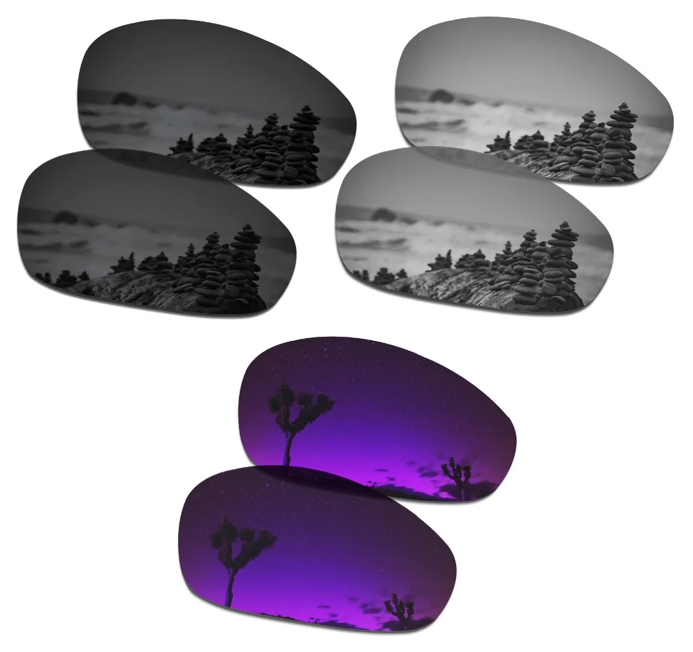 Smartvlt 3 Paia Di Occhiali Da Sole Polarizzati Occhiali Da Sole Lenti Di Ricambio Per Oakley Giulietta Stealth Nero E Argento Titanio E Al Plasma Vio