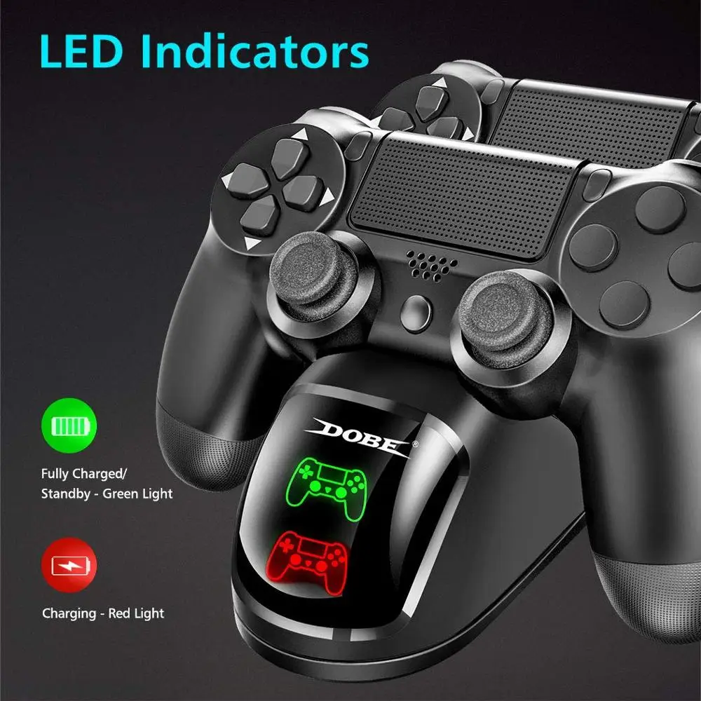 Caricabatterie Per Controller Ps4, Dock Per Stazione Di Ricarica Usb Dualshock 4 Controller, Stazione Di Ricarica Ps 4 Per Sony Ps4/ Ps4 Slim/ Ps4 Pro