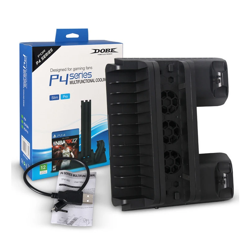 Console Stand Con Ventola Di Raffreddamento Dual Regolatore Di Carica Multifunzione Dock Docking Station Di Ricarica Per Ps-4/Ps-4-Slim/Ps-4-Pro