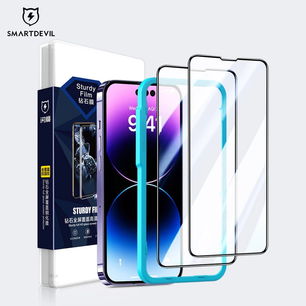 Smartdevil Diamond Screen Protector Per Iphone 14 13 12 Pro Max Glass Per Iphone 13 12 Mini Full Cover Hd Anti Blue Ray