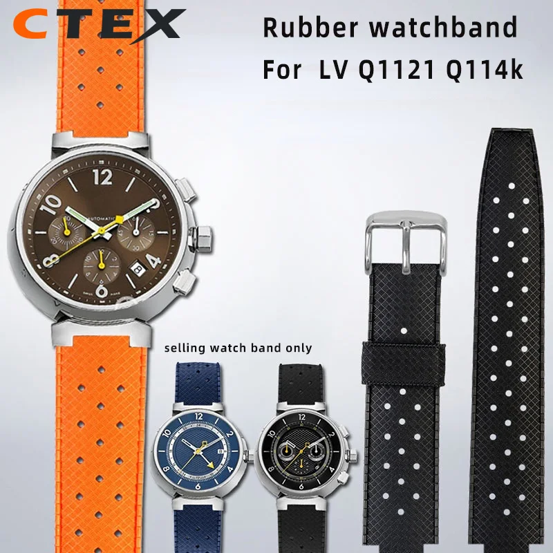 Cinturino In Gomma Per Lv Watch Bocca Rialzata Per Louis Vuitton Tambour Series Q1121 Cinturino Dedicato Uomo Donna Q114K Cinturino Per Orologio