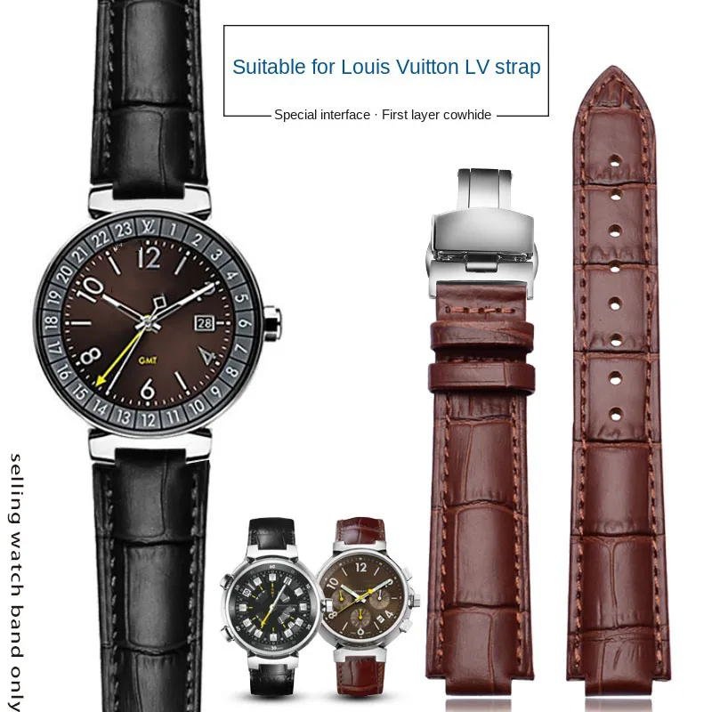 Per Lv Cinturino In Vera Pelle Per Louis Vuitton Tambour Series Mouth 10 Cinturino Da 12Mm Cinturino Da Uomo Q114K Q1121