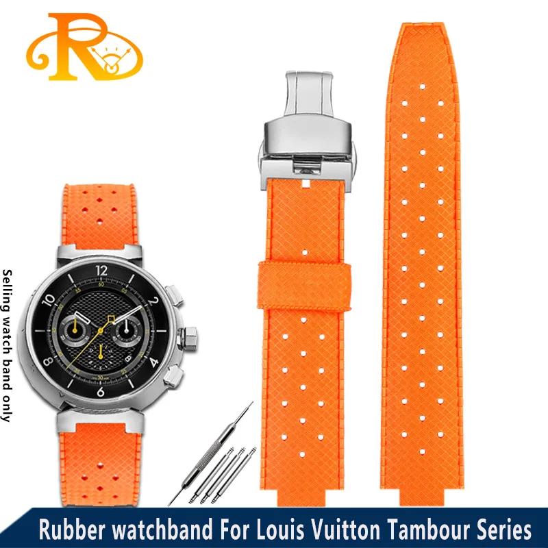 Cinturino In Gomma Per Lv Watch Bocca Rialzata Per Louis Vuitton Tambour Series Q1121 Cinturino Dedicato Uomo Donna Q114K Cinturino Per Orologio