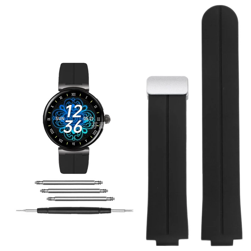 Per Cinturino In Gomma Siliconica Lv Louis Vuitton Tambour Q1121 Serie Q114K Bocca Rialzata Cinturino Con Fibbia Magnetica Da 12Mm