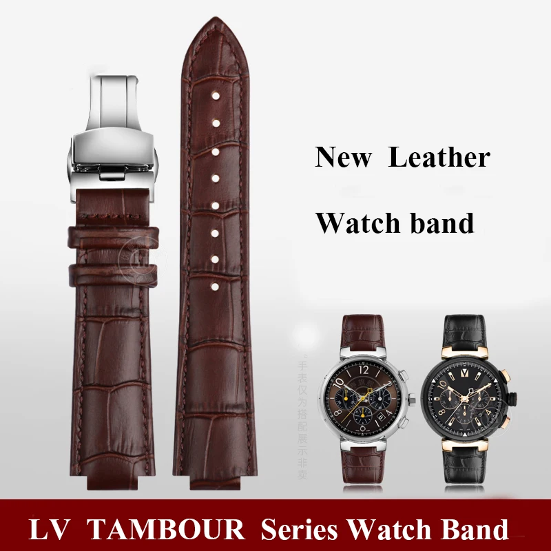 Cinturino Rialzato Per Louis Vuitton Lv Tambour Series Q1121 Q114K Cinturini Dedicati 21X12Mm Bracciale In Vera Pelle Per Uomo E Donna