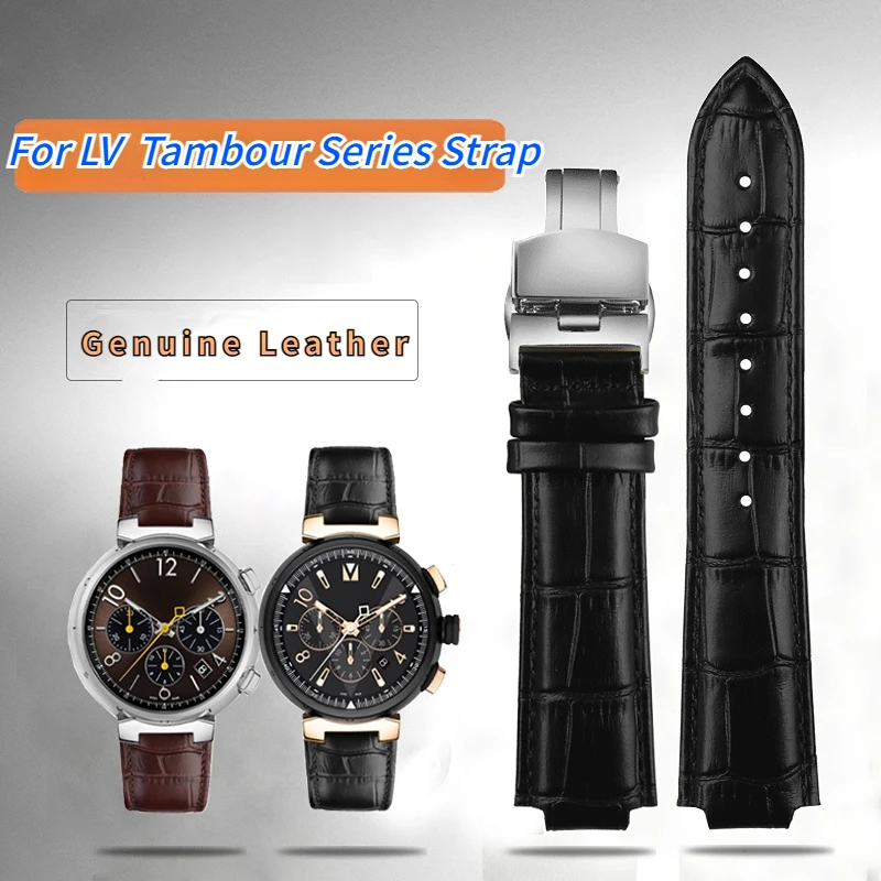 Per Cinturino Lv Per Louis Vuitton Tambour Series Mouth 10 12Mm Cinturino Da Uomo Q114K Q1121 Cinturino Per Orologio In Vera Pelle