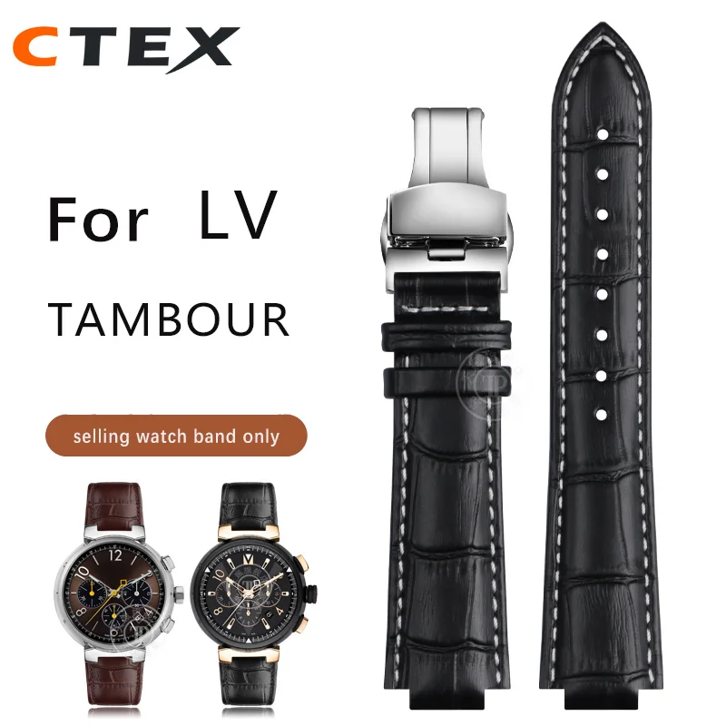 Cinturino In Vera Pelle Per Orologio Lv Bocca Rialzata Per Cinturino Dedicato Louis Vuitton Tambour Series Q1121 Uomo Donna Q114K
