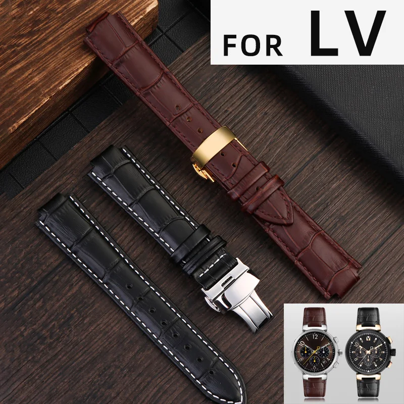 Per Lv Watch Bocca Rialzata Per Louis Vuitton Tambour Series Q1121 Cinturino Dedicato Uomo Donna Q114K Cinturino Per Orologio In Vera Pelle