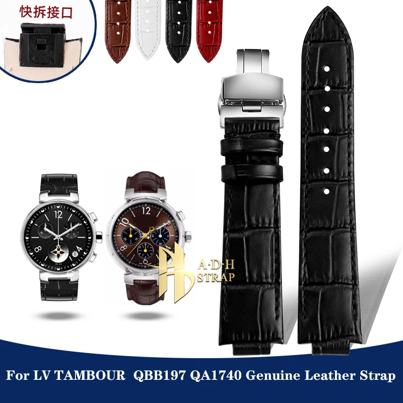 Cinturino Interfaccia Convesso Per Lv Uomo Donna Tambour Sgancio Rapido Qbb197 Qa1740 Cinturino Louis Vuitton In Vera Pelle 18Mm 21Mm