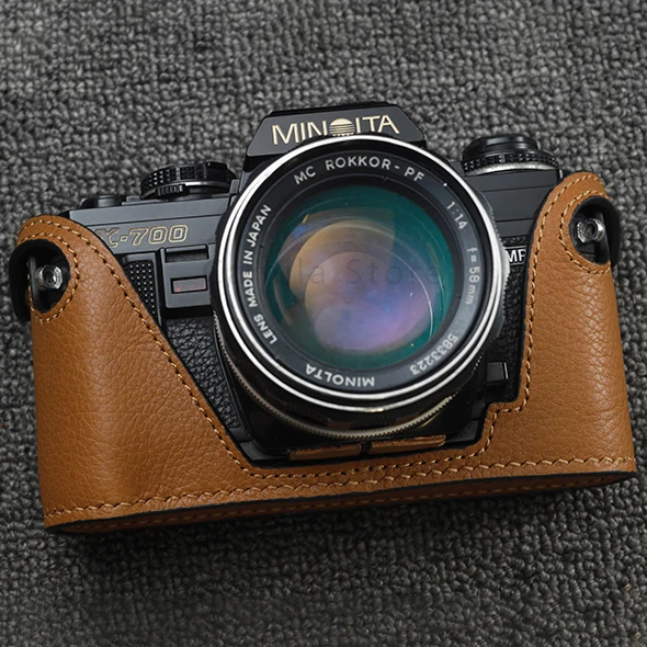 Custodia Protettiva Per Fotocamera In Vera Pelle Di Vacchetta Per Fotocamera Da Lavoro Manuale Per Minolta X-700 X300 Xd Xd7 Xd5 Xd11