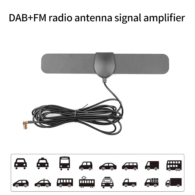 Kebidumei Dab + Fm/Am Antenna Autoradio Antenna Amplificata Montaggio Interno In Vetro Connettore Smb Per Jvc Pioneer Alpine Kenwood Clarion