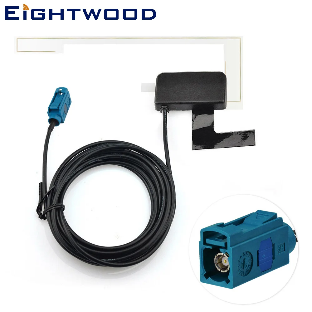 Ightwood Universal Car Dab Radio Active Antenna Fakra Z Femmina Glass Mount 300Cm Cavo Per Alpine Jvc Pure Highway Europe Auto