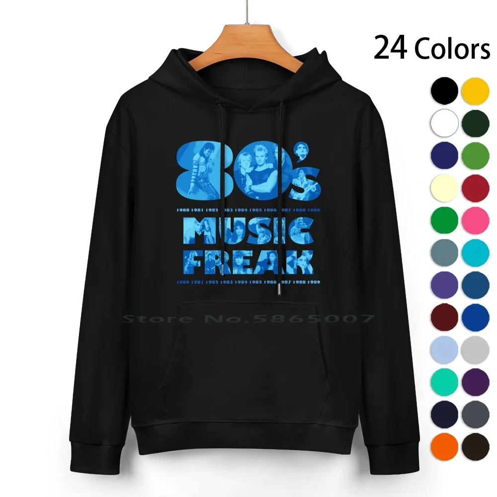 80'S Music Freak Felpa Con Cappuccio In Puro Cotone Maglione 24 Colori 80S N Roll 80S Music Fan 80S Stars 80S Pop Culture 80S Retro Jukebox