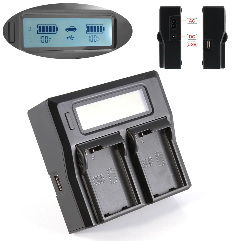 Doppio Lcd Caricabatteria Per Nikon En-El15 En-El15A D750 D810 D610 D7100 D7200