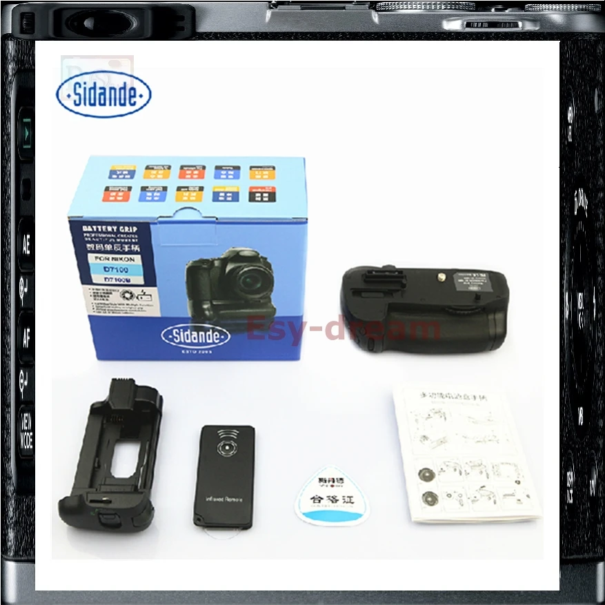 Stander Verticale Power Battery Grip Holder Per Nikon D7100 D7200 En-El15 Come Bg-2N Pm133