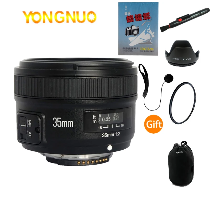 Obiettivo Fotocamera Yongnuo Obiettivo Yn35Mm F2 Obiettivo Af A Grande Apertura 35Mm F/2.0 Nikon Obiettivo A Fuoco Fisso D7100 D3200 D3300 D3100 D5100