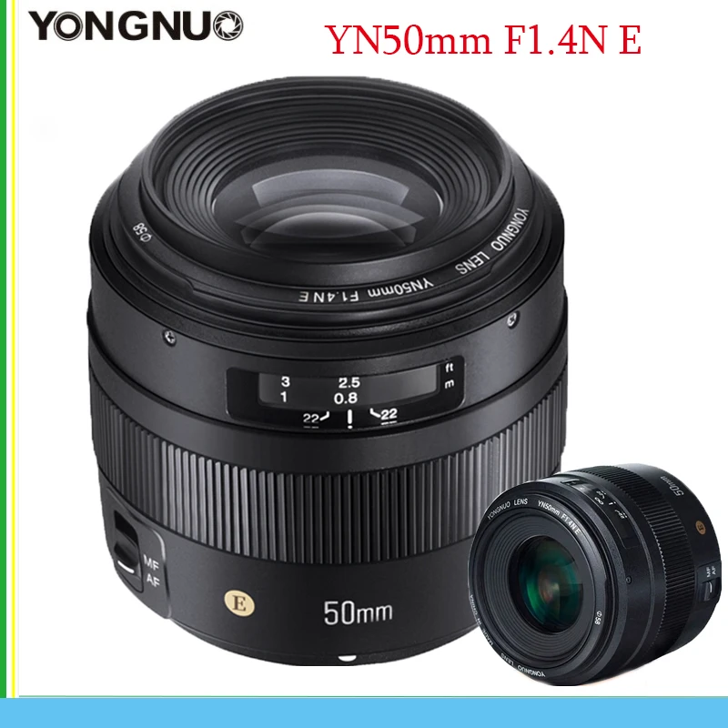 Yongnuo Yn50Mm F1.4N E Lens Af/Mf Standard Prime Auto Focus Lens Per Nikon D7500 D7200 D7100 D7000 D5600 D5500 D5300 D5200 D5100