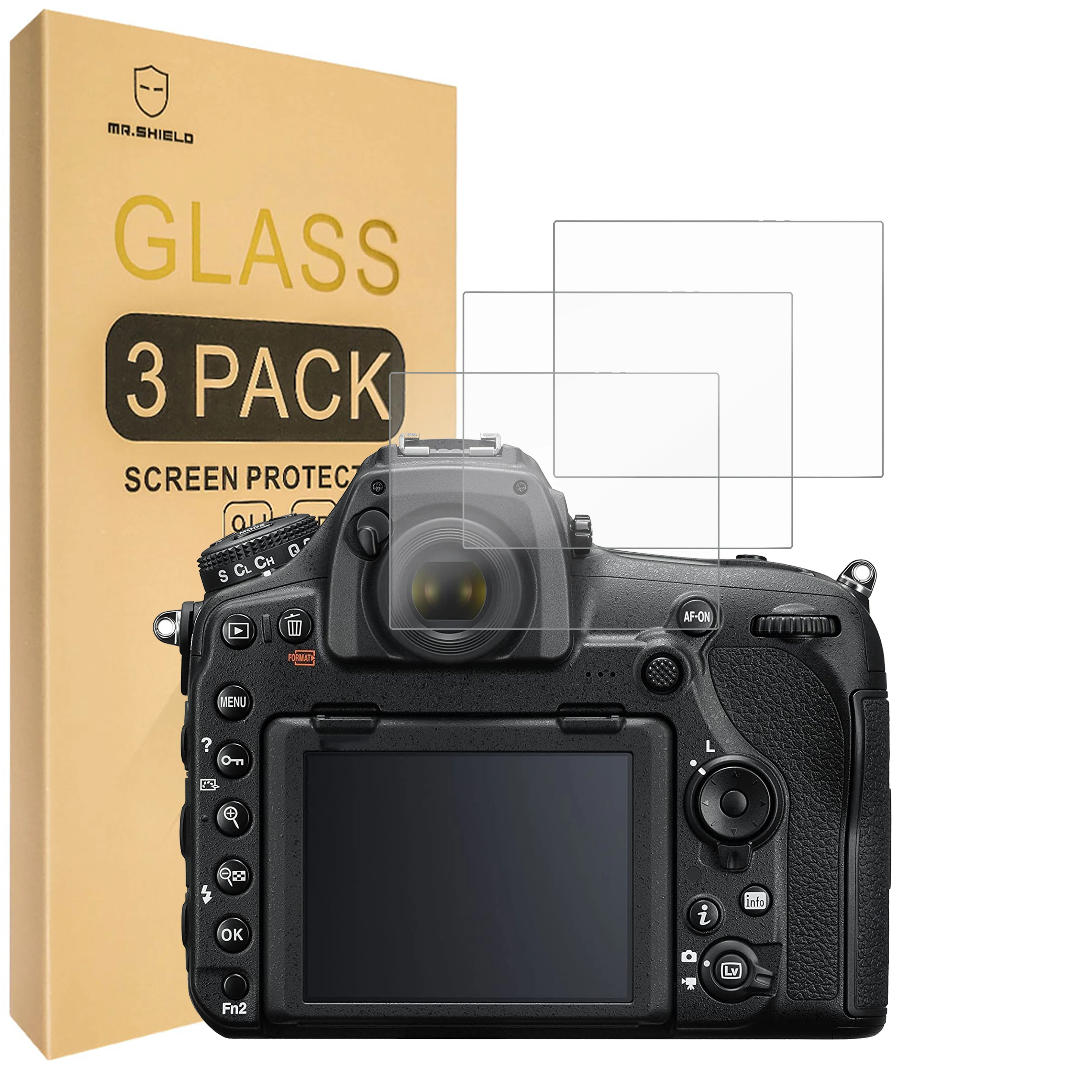 Mr.Shield [3-Pack] Protezione Dello Schermo Per Nikon D850 D810 D780 D750 D500 D7200 D7100 Dslr Camera [Vetro Temperato] [Durezza 9H]