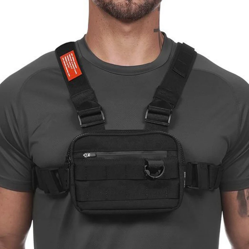 Petto Rig Running Bag Uomo Streetwear Hip Hop Marsupio Moda Sport All'Aria Aperta Palestra Allenamento Accessori Fitness Borsa Gilet Tattico