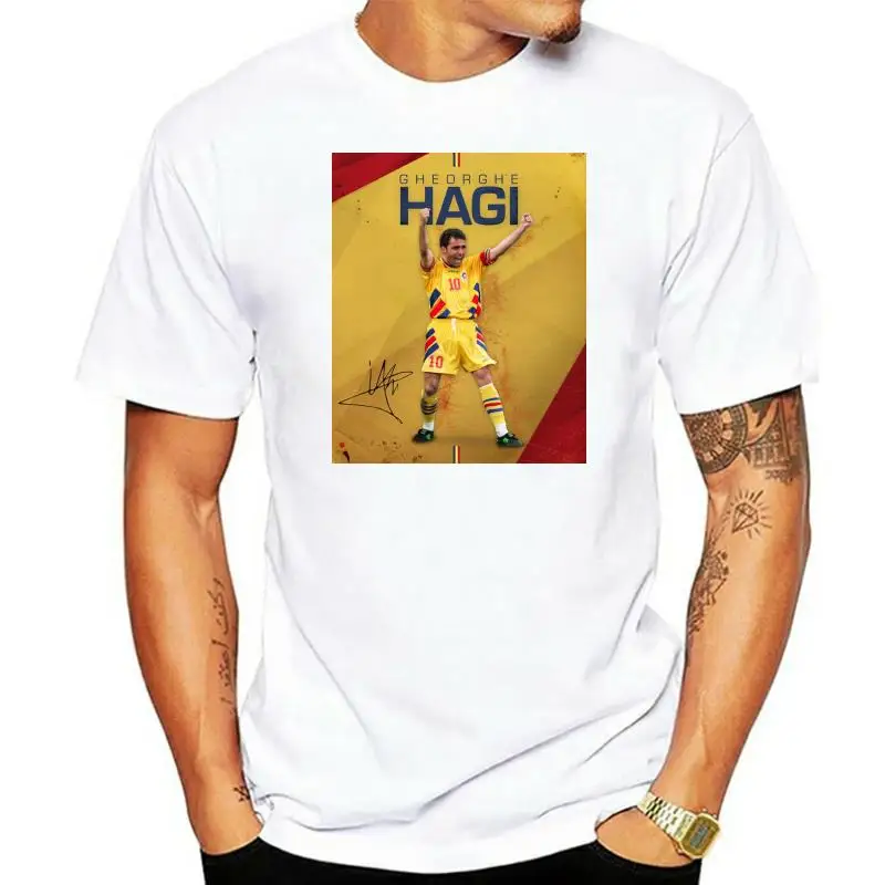 T-Shirt Maglia Gheorghe Hagi Romania Steaua Calcio Vintage Anni 80 1 S-M-L-Xl