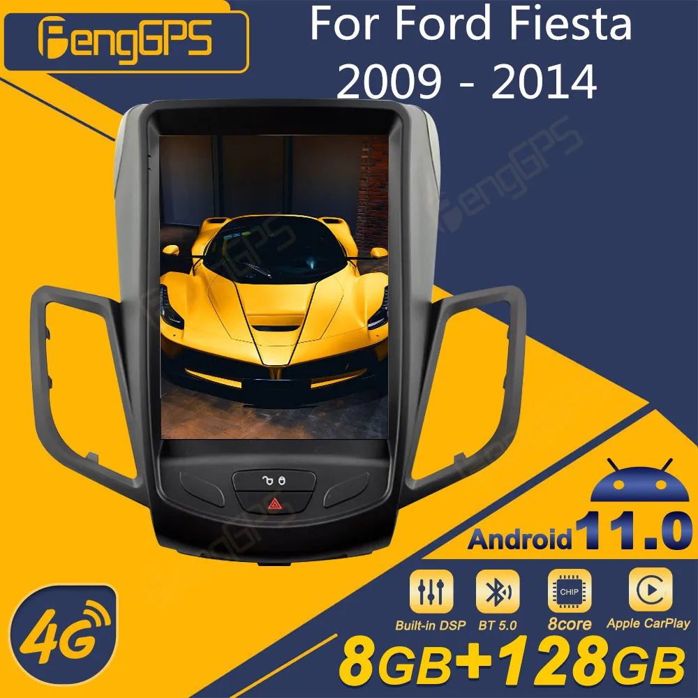 Per Ford Fiesta 2009 - 2014 Autoradio Android Schermo Tesla 2Din Ricevitore Stereo Autoradio Lettore Multimediale Unità Navi Gps