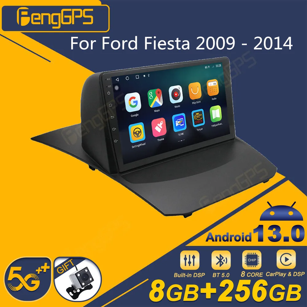 Per Ford Fiesta 2009 - 2014 Autoradio Android Ricevitore Stereo 2Din Autoradio Lettore Multimediale Gps Navi Head Unit Screen