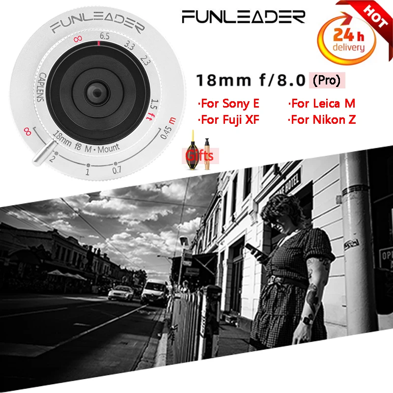 Funleader 18Mm F8.0 Pro Obiettivo Per Fotocamera Full-Frame Per Supporto Leica M Sony E Fuji Xf Come M240 M3 M6 M7 M8 M9P A6500 Fuji X-E4 X-T30