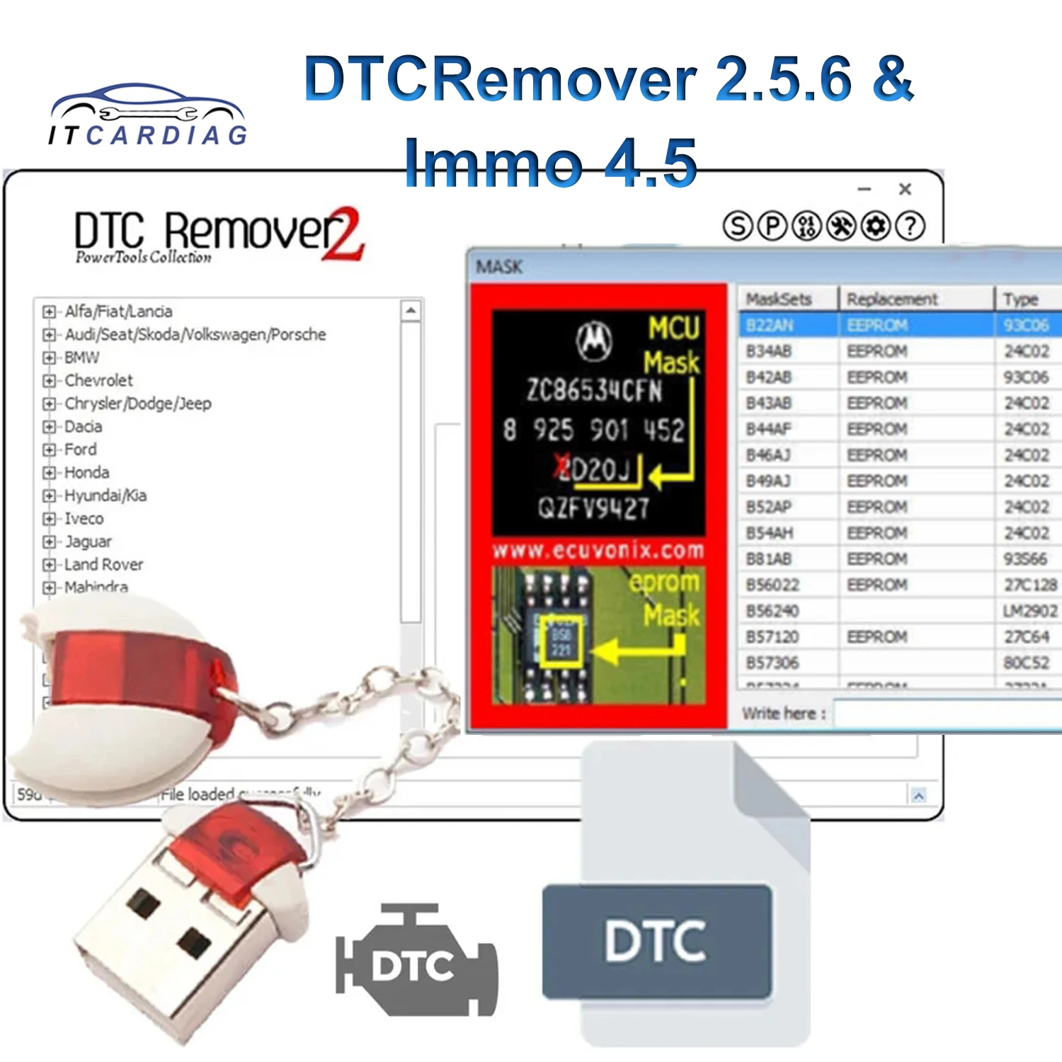 Immo 4.5 + Dtcremover 2.5.6 Dtc Remover Dtc Off Delete Software Immo Off Software Rimuovi Codice Immo Di Ecu Repair Ecu Progammmer