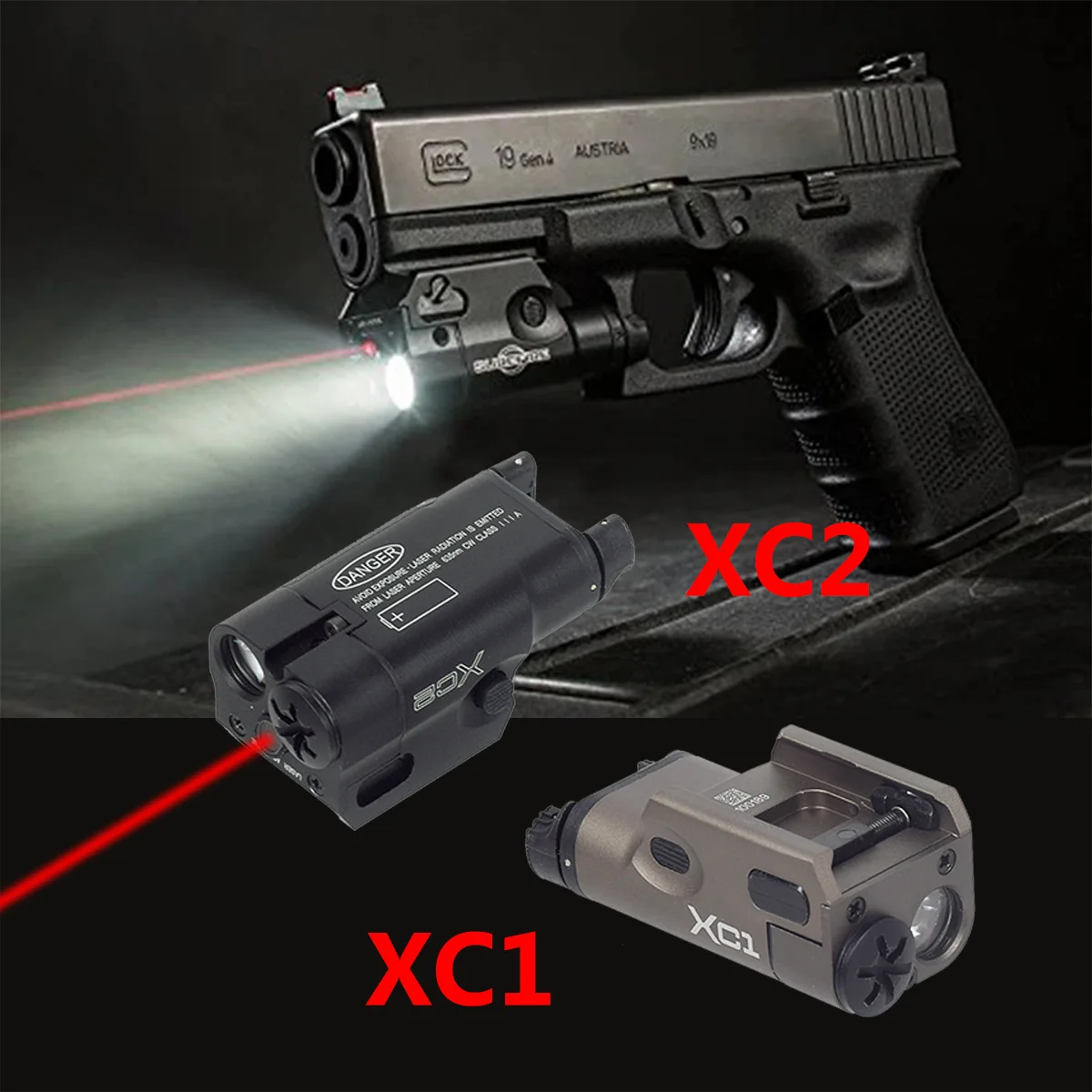 Tactical Surefire Xc1 Upgrade Xc2 Arma Light Red Dot Puntatore Laser Mirino Per Airsoft Glock 17 19 20Mm Rail Caccia Torcia