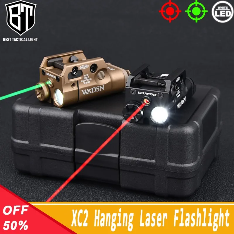 Surefir Tactical Scout Xc2 Arma Da Caccia All'Aperto Glock 17 18 19 Hanging Metal Pistol Red Green Laser Flashlight Fit 20Mm Rail