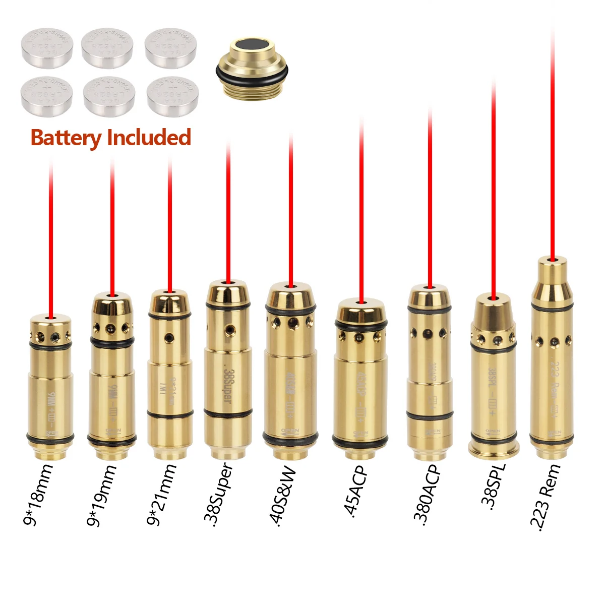 Proiettile Da Allenamento Laser 9Mm 380Acp .40 S & W 223Rem Dry Fire Snap Caps Cartuccia Per Allenatore Di Munizioni Pistola Tattica Red Dot Bore Sigh