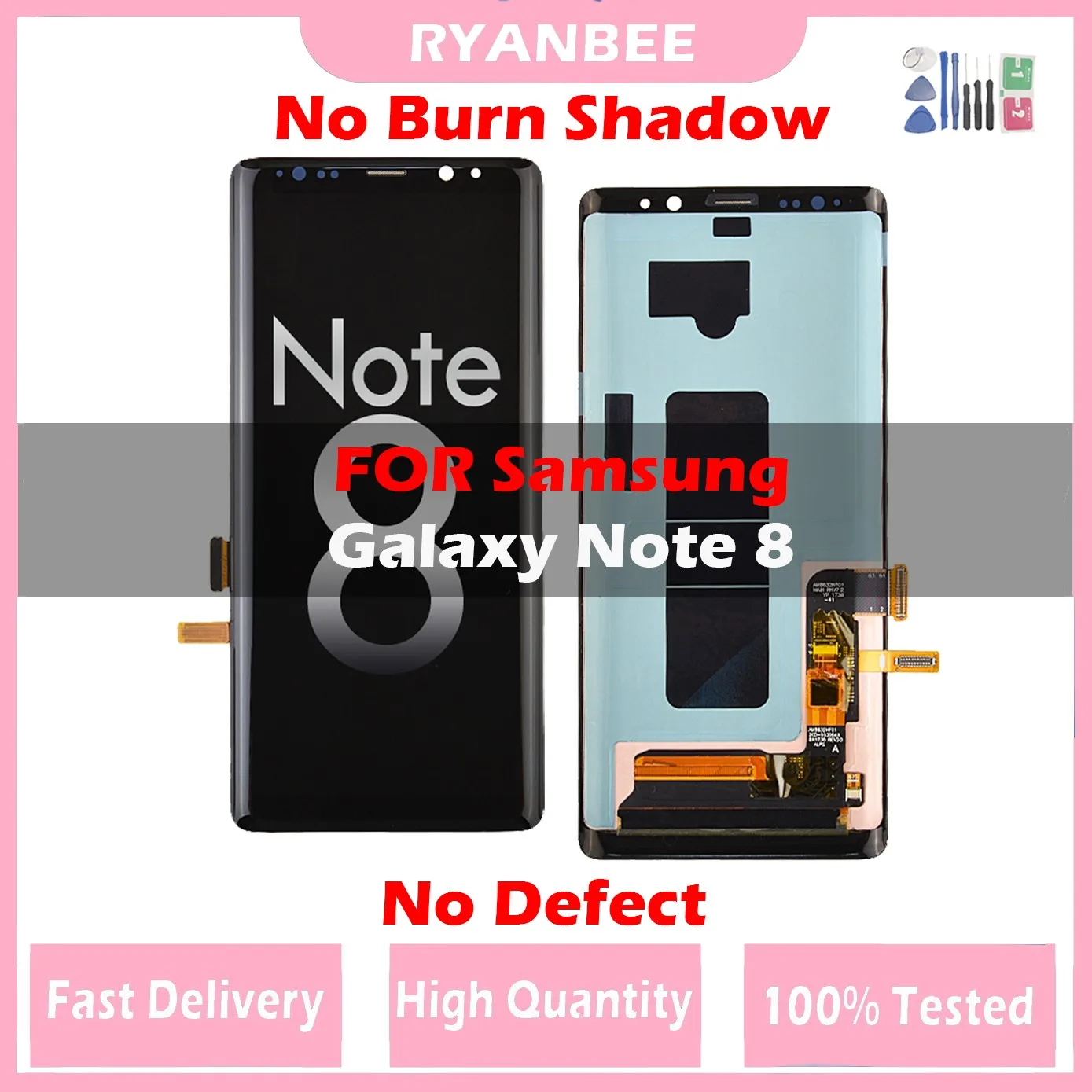 Nuovo Lcd N950F Con Cornice Per Samsung Galaxy Note 8 Display Super Amoled Note 8 Sm-N950A N950U Lcd Touch Screen Parts