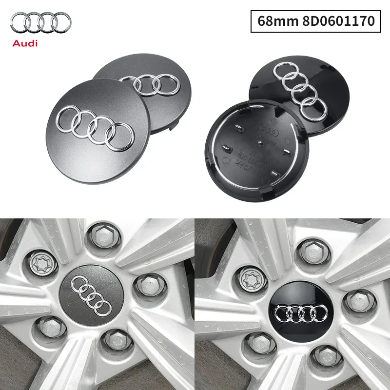 4Pcs 68Mm Car Styling Wheel Center Cap Coprimozzo Badge 8 D0601170 Per Audi A1 A3 A4 A5 A6 A7 A8 S4 S6 C5 Q7 Accessori Auto