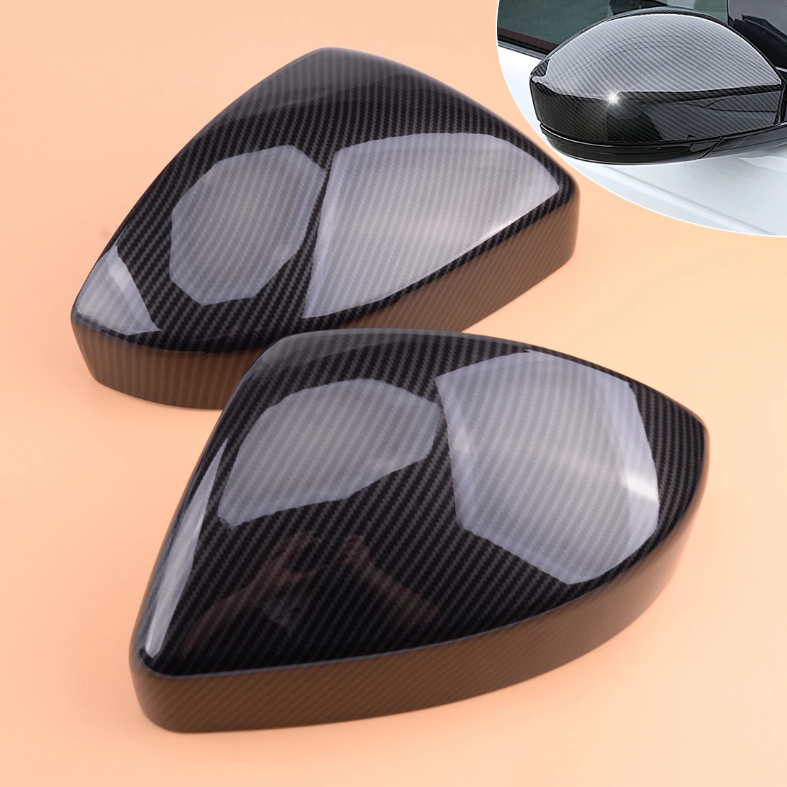 1 Paio Abs Struttura In Fibra Di Carbonio Ala Auto Vista Posteriore Della Copertura Dello Specchio Trim Telaio Cap Lunetta Misura Per Range Rover Vela