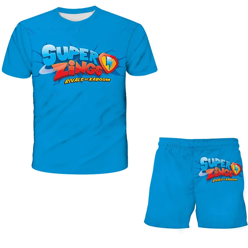 Estate Neonato Super Zings Vestiti Abbigliamento Per Bambini Set Per Ragazze Bambini Super Zings T-Shirt Pantaloncini 2 Pezzi Abiti Abiti Casual