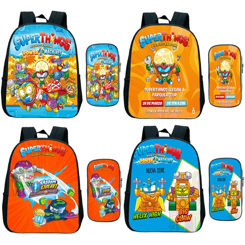 Kawaii Super Things Zaino Per L'Asilo Per Ragazzi E Ragazze Zainetto Super Zings Bookbag Kids Satchel In Età Prescolare 2 Pezzi Set Zaino