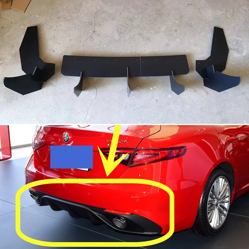 Per Alfa Romeo Giulia 2.0 Veloce 2017-2020 Anno Diffusore Posteriore Paraurti Labbra Spoiler Splitter Body Kit Accessori