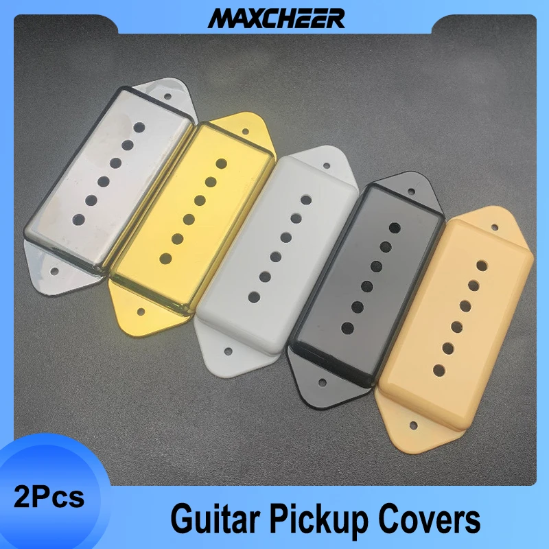 2Pcs Dog Ear P90 Style 6 String Pickup Covers Box Holder Coperchio/Shell/Top Per Chitarra Elettrica Desf 50Mm 52Mm Neck Bridge Pickup