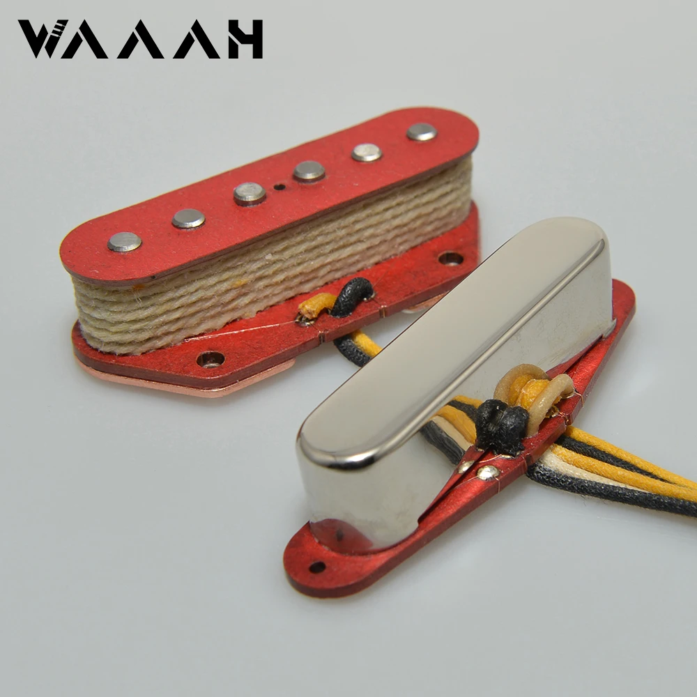 Alnico 5 -Alnico3 Hybrid Custom Pickup Telecaster Pickup Collo Unico E Coil Maschiato Due Toni Diversi Copertura Rossa Unica