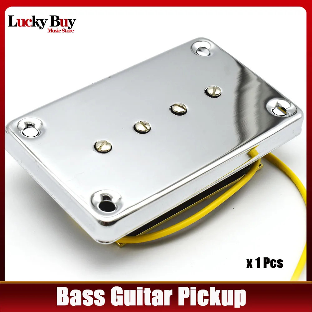 1Pc Bass Guitar Pickup Neck Bridge Pickup Parti Di Ricambio Per Basso A 4 Corde Chrome