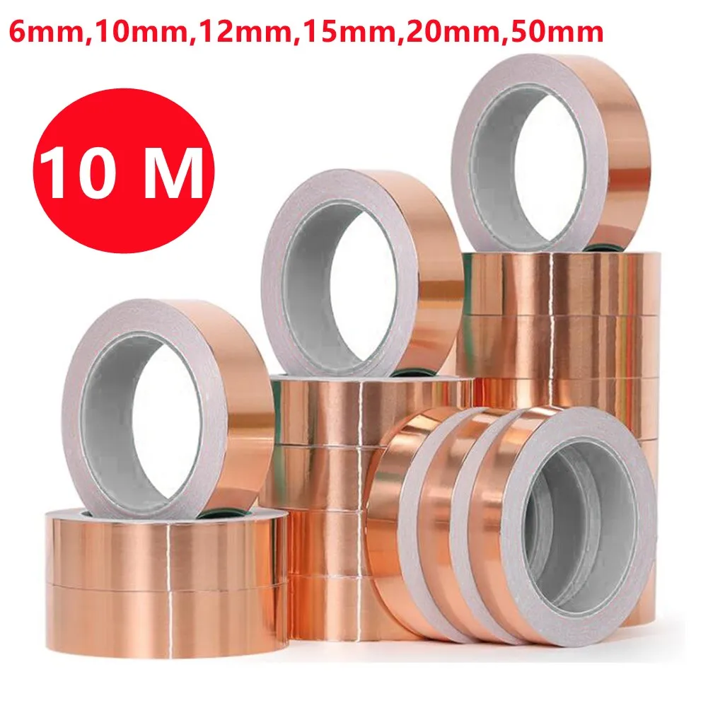 10M Adesivo Conduttivo Rame Lamina Lamina Nastro Repellente Chitarra Pickup Emi Shield Liutaio Strumenti Prevenire Il Corpo Nastro Di Lamina Di Rame