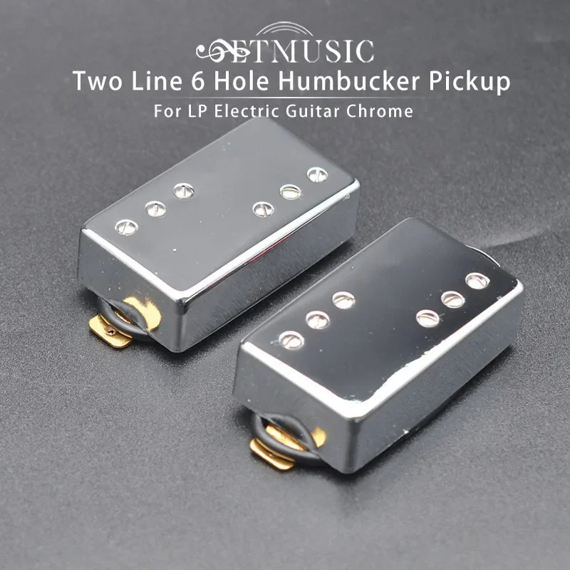 Two Line 3 + 3 Coperchio In Ottone Humbucker Pickup Per Chitarra 4 Coil Cable 7.5K/15K Coil Split Pickup Per Lp Guitar Chrome